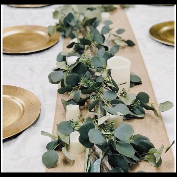 4 pack Seeded Flower Eucalyptus Garland Silver Dollar Greenery Vines 26 ft ~ New - Picture 3 of 3